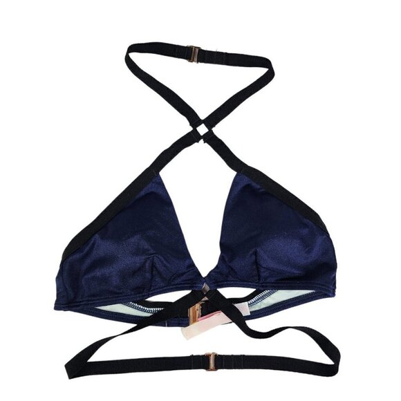 Victoria Secret Navy Blue Strappy Sext Swim Bikini Top Size Small - Picture 1 of 9